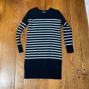 Classic black & white striped sweater dress